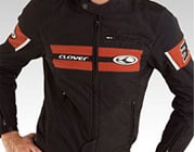 giacca moto red black