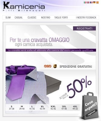 Negozio camicie uomo